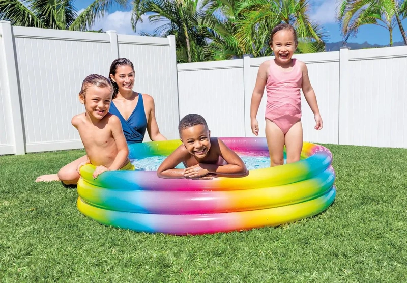 PISCINA INFLABLE REDONDA PARA NIÑOS CON DISEÑO COLORIDO - 3
