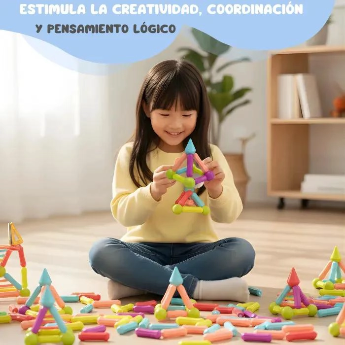 SET DE 72 BLOQUES MAGNE TICOS PARA CONSTRUCCION INFANTIL - 2