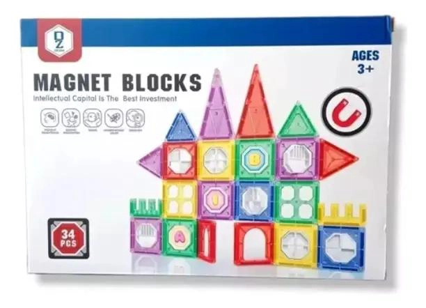 JUEGO DIDACTICO DE BLOQUES MAGNE TICOS PARA NIÑOS - 1