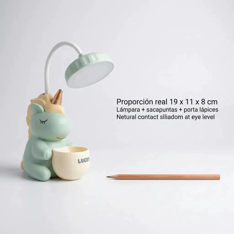 LAMPARA DE ESCRITORIO INFANTIL CON SACAPUNTAS Y PORTALAPICES - 4