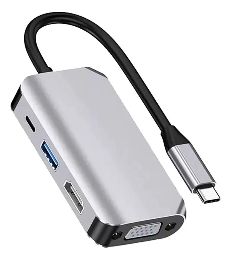 ADAPTADOR TIPO-C A HDMI, VGA Y USB 3.0 PARA CONEXIONES MULTIPLES - 1