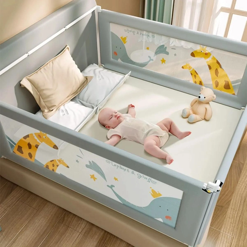 BARANDA DE SEGURIDAD AJUSTABLE PARA CAMA DE BEBE  150 CM - 3