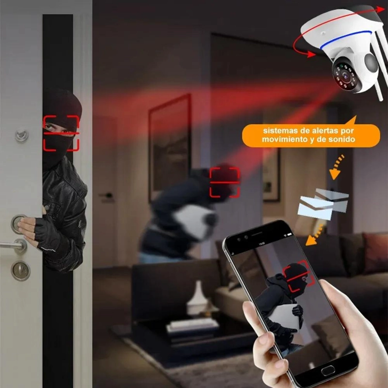 CAMARA IP WIFI HD MOTORIZADA 360° CON VISION NOCTURNA - 3