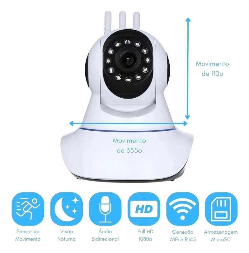 CAMARA IP WIFI HD MOTORIZADA 360° CON VISION NOCTURNA - 6
