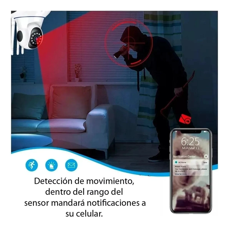 CAMARA IP WIFI HD MOTORIZADA 360° CON VISION NOCTURNA - 7
