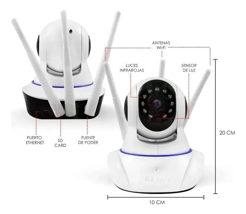 CAMARA IP WIFI HD MOTORIZADA 360° CON VISION NOCTURNA - 8