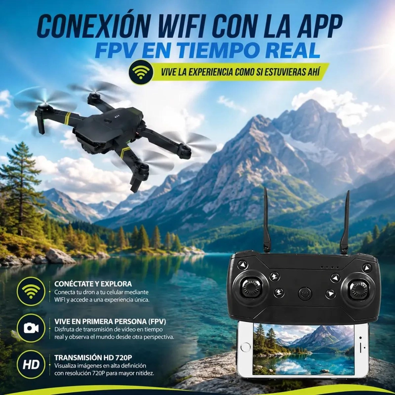 DRONE PLEGABLE CON CAMARA 4K Y GIROS 360° - 2