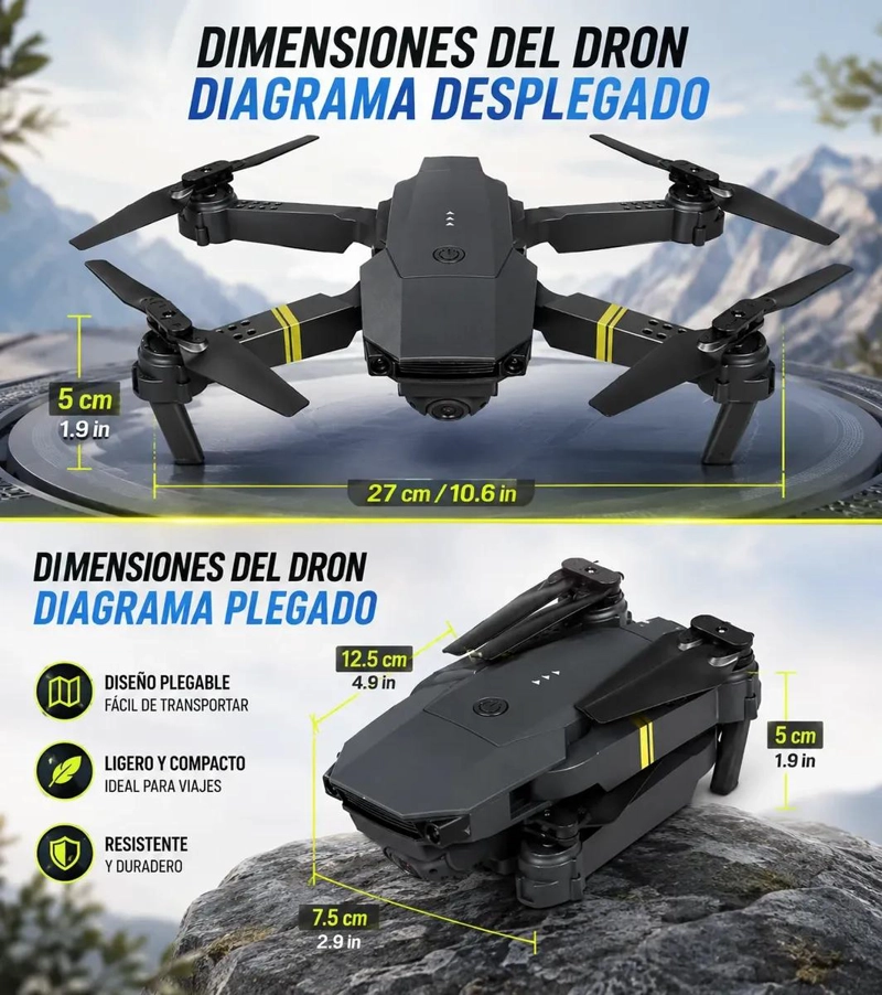 DRONE PLEGABLE CON CAMARA 4K Y GIROS 360° - 4