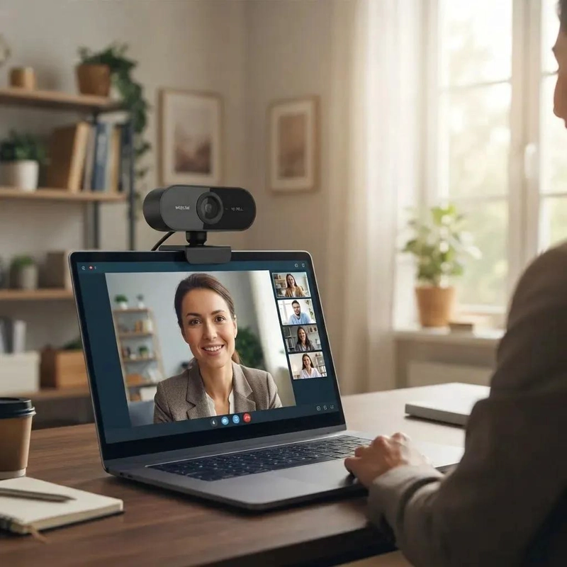CAMARA WEB USB 720P CON MICROFONO INTEGRADO PARA PC - 1