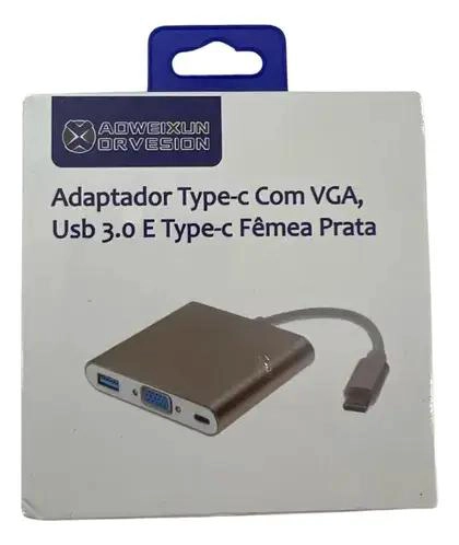 ADAPTADOR TIPO C A VGA Y USB 3.0 HEMBRA ROSE GOLD - 2