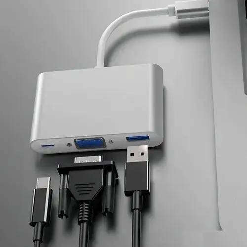 ADAPTADOR TIPO C A VGA Y USB 3.0 HEMBRA ROSE GOLD - 3