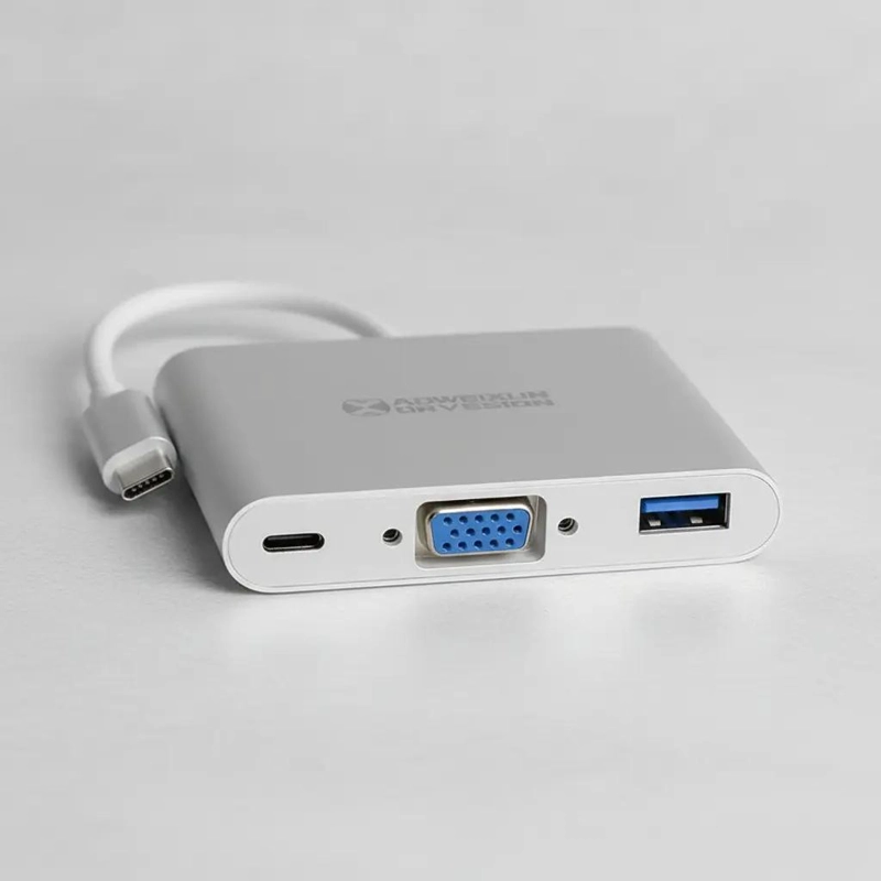 ADAPTADOR TIPO C A VGA Y USB 3.0 HEMBRA ROSE GOLD - 6