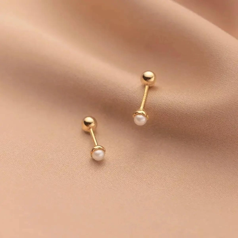 AROS ELEGANTES DE 18 KILATES PARA BEBE  CON CIERRE ATORNILLADO - 6