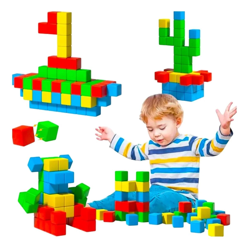BLOQUES MAGNE TICOS 3D PARA DESARROLLO INFANTIL 100 PIEZAS - 2