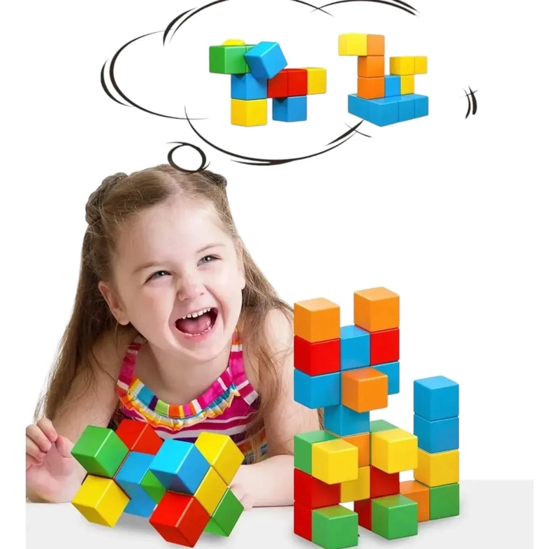 BLOQUES MAGNE TICOS 3D PARA DESARROLLO INFANTIL 100 PIEZAS - 3