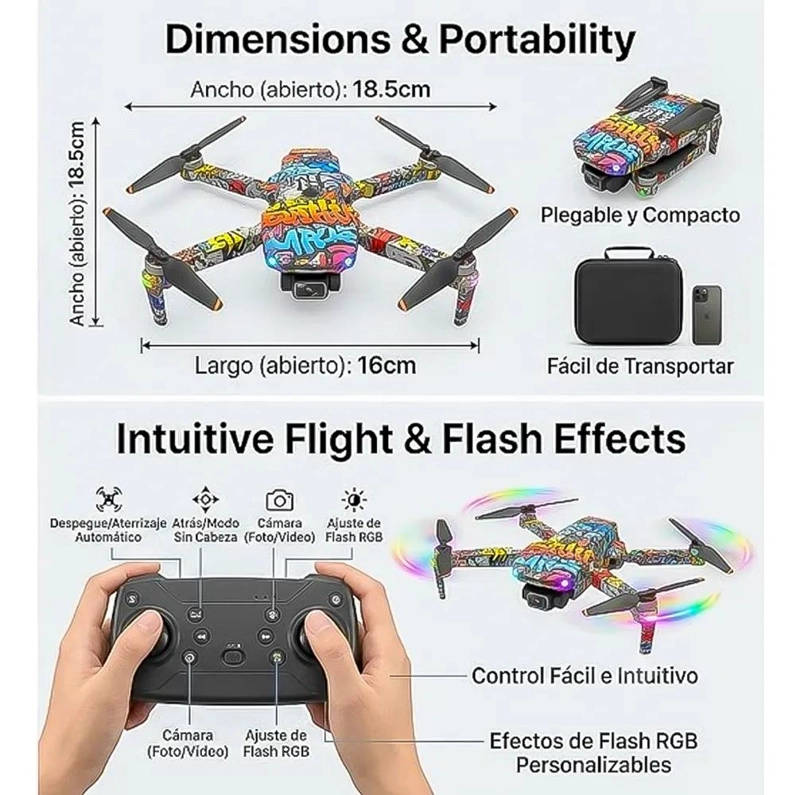 DRONE ART GRAFFITI 4K CON CAMARA Y LED MULTICOLOR - 3