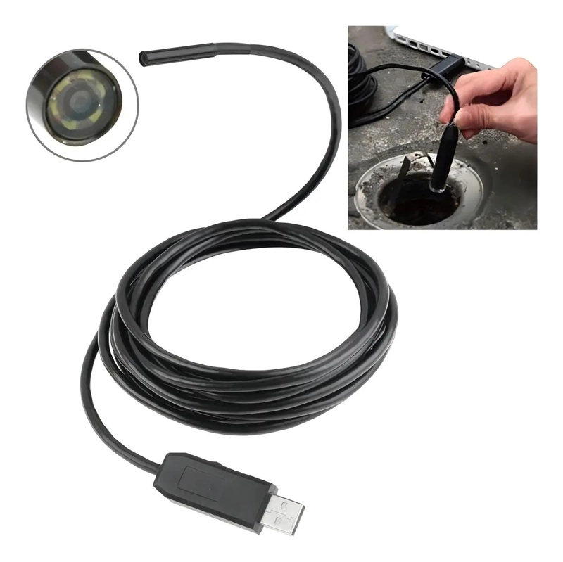 CAMARA ENDOSCOPICA FLEXIBLE USB DE 5 METROS PARA INSPECCION - 2