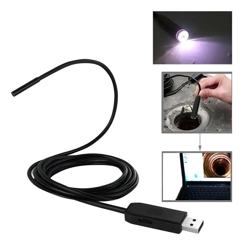 CAMARA ENDOSCOPICA FLEXIBLE USB DE 5 METROS PARA INSPECCION - 3