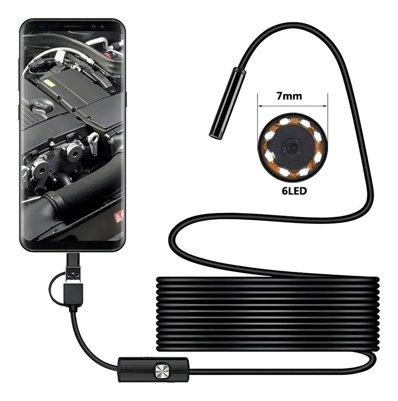 CAMARA ENDOSCOPICA FLEXIBLE USB DE 5 METROS PARA INSPECCION - 9