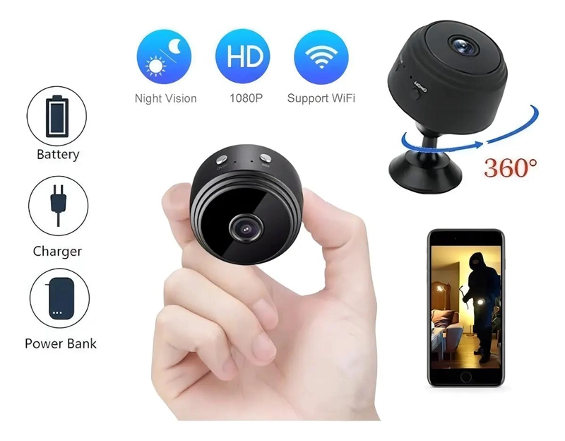 CAMARA ESPIA DE SEGURIDAD CON VISION NOCTURNA Y AUDIO - 7