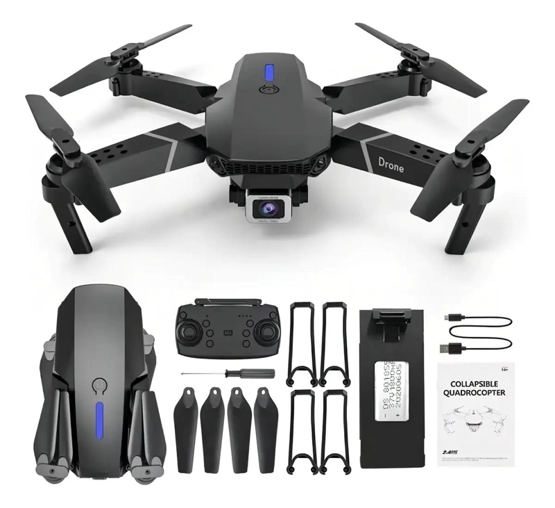 DRON INFANTIL E88 CON CAMARA HD 1080MP Y CONTROL REMOTO - 10