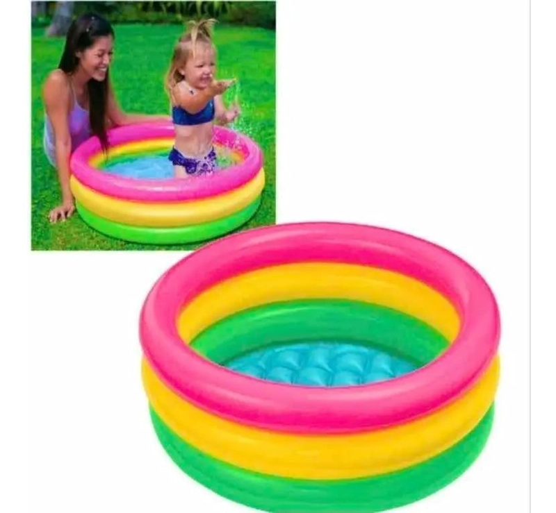 PISCINA INFLABLE ARCOIRIS PARA NIÑOS 61X22CM - 3