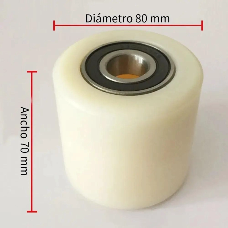 RUEDA PARA TRANSPALETA DE TECHNYL 80X70 MM SOPORTA 600 KG - 2