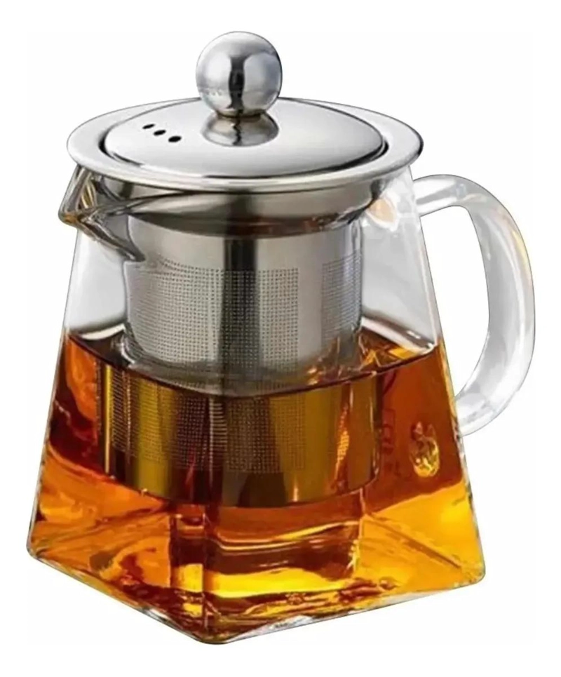 TETERA DE VIDRIO RESISTENTE AL FUEGO CON INFUSOR DE ACERO INOXIDABLE - 2