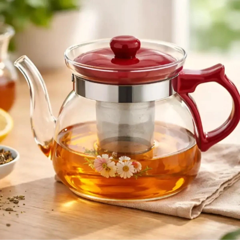 TETERA DE VIDRIO CON INFUSOR DE 1200 ML PARA PREPARAR TE - 2