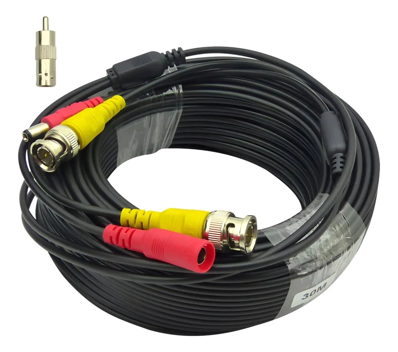 CABLE DE 30 METROS PARA CAMARA DE VIGILANCIA BNC Y DC - 1