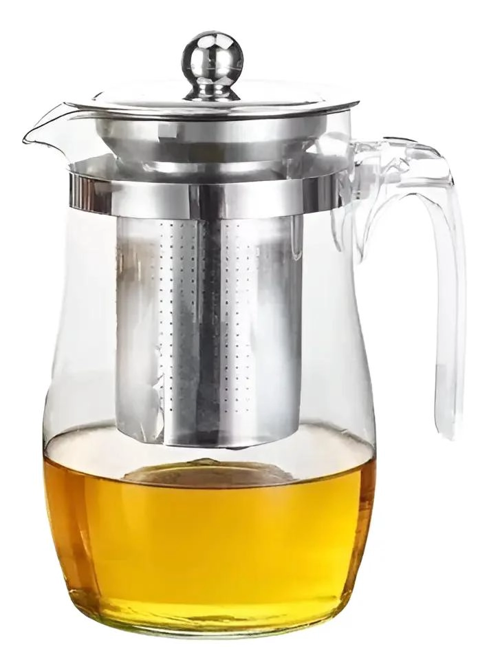 TETERA DE VIDRIO PARA TE  E INFUSIONES CON FILTRO DE ACERO - 1