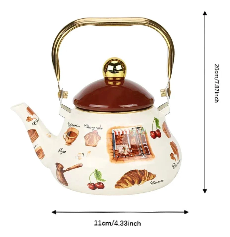 TETERA ESMALTADA RETRO DE 1.5L PARA BEBIDAS CALIENTES - 10