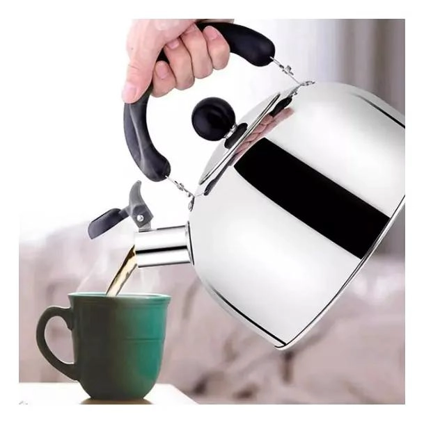 TETERA DE ACERO INOXIDABLE CON SILBATO 2,5L PARA HERVIR AGUA - 3