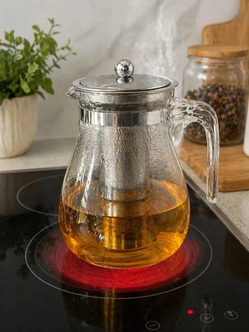 TETERA DE VIDRIO RESISTENTE AL FUEGO CON INFUSOR 1 LITRO - 5