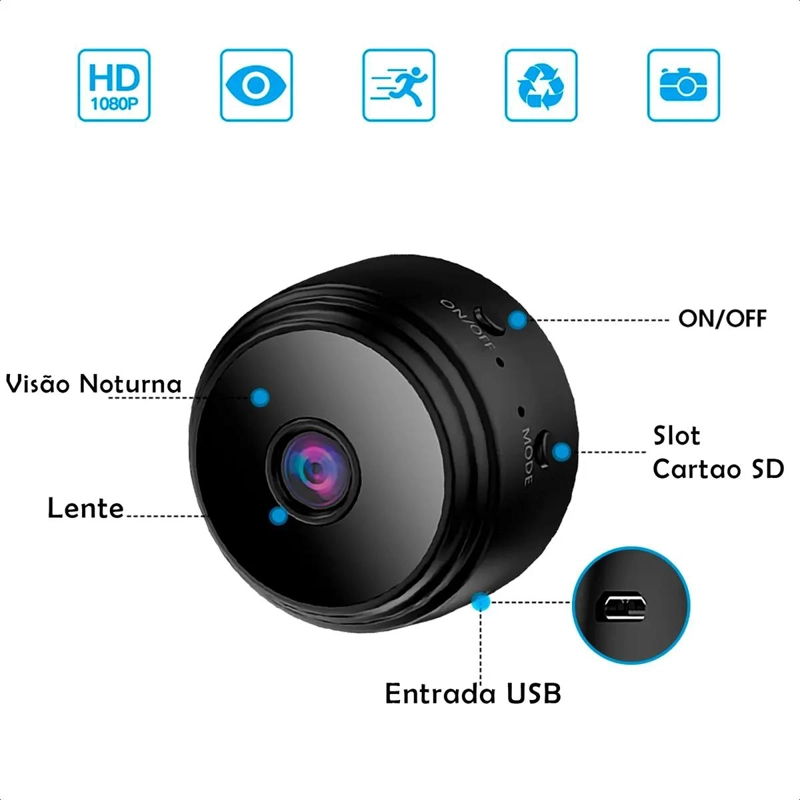 MINI CAMARA ESPIA COMPACTA CON VISION NOCTURNA Y WIFI - 4