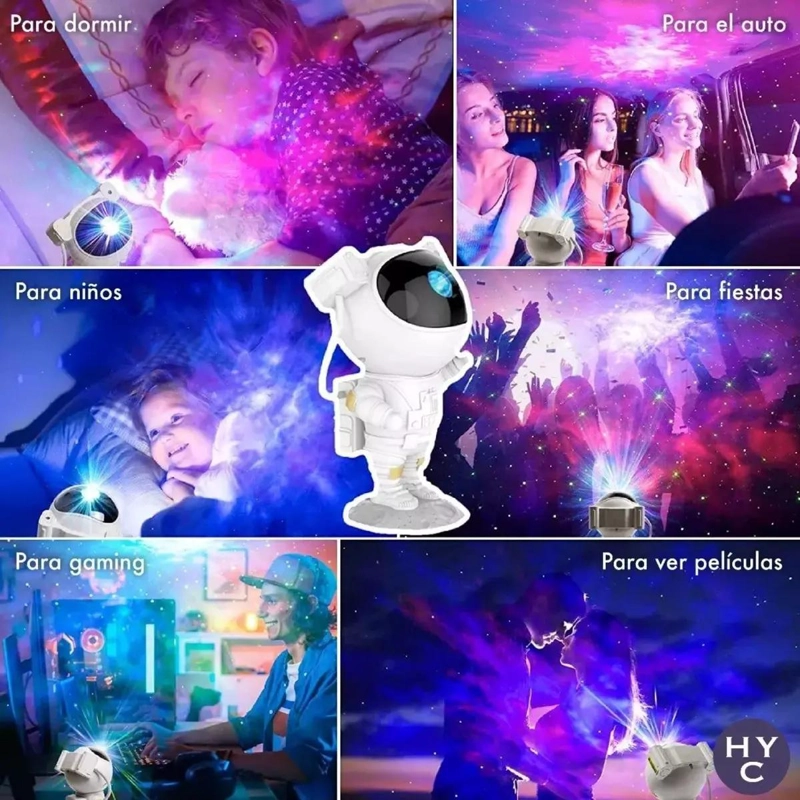 PROYECTOR LED GALAXIA ASTRONAUTA USB PARA AMBIENTES MAGICOS - 10