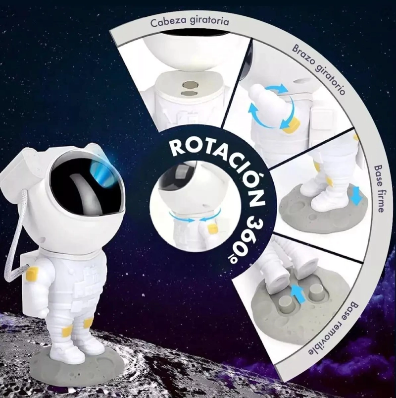 PROYECTOR LED GALAXIA ASTRONAUTA USB PARA AMBIENTES MAGICOS - 7