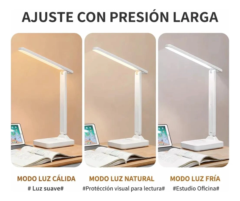 LAMPARA LED INALAMBRICA DE ESCRITORIO CON CONTROL TACTIL - 5
