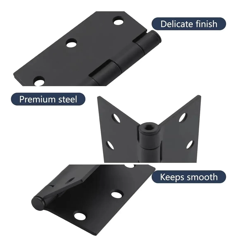 PACK DE 3 BISAGRAS NEGRAS CON RODAMIENTOS DE 3,5 CM - 2