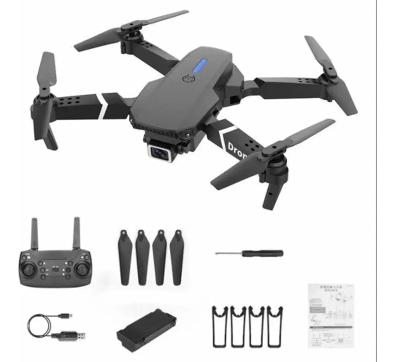 DRON E88 CON CAMARA 4K Y CONTROL REMOTO ERGONOMICO - 1