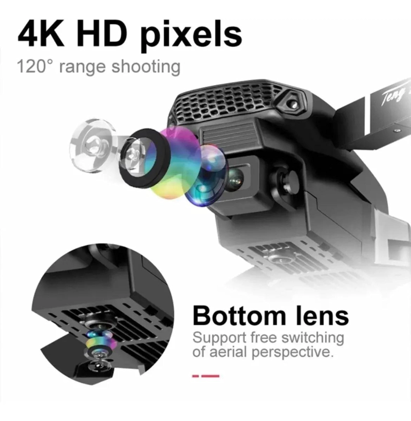 DRON E88 CON CAMARA 4K Y CONTROL REMOTO ERGONOMICO - 6