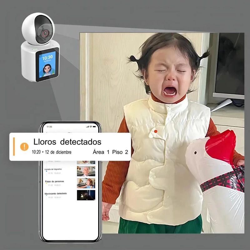 CAMARA DE SEGURIDAD PARA BEBE S CON VIDEO LLAMADAS Y DETECCION DE LLANTO - 6