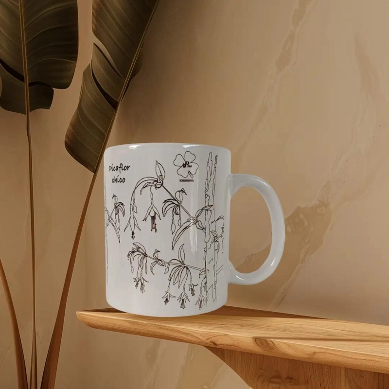 TAZA DE CERAMICA ILUSTRADA PICAFLOR CHICO PARA BEBIDAS - 4