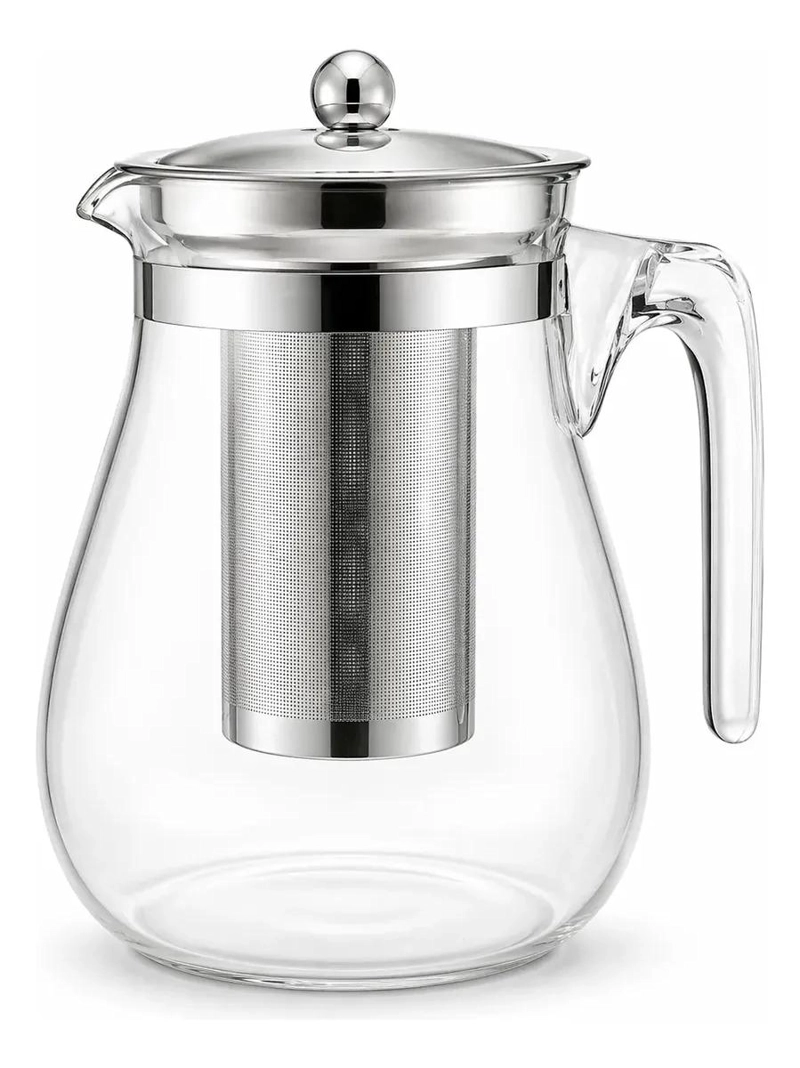 TETERA DE VIDRIO TEMPLADO CON INFUSOR DE ACERO INOXIDABLE - 1