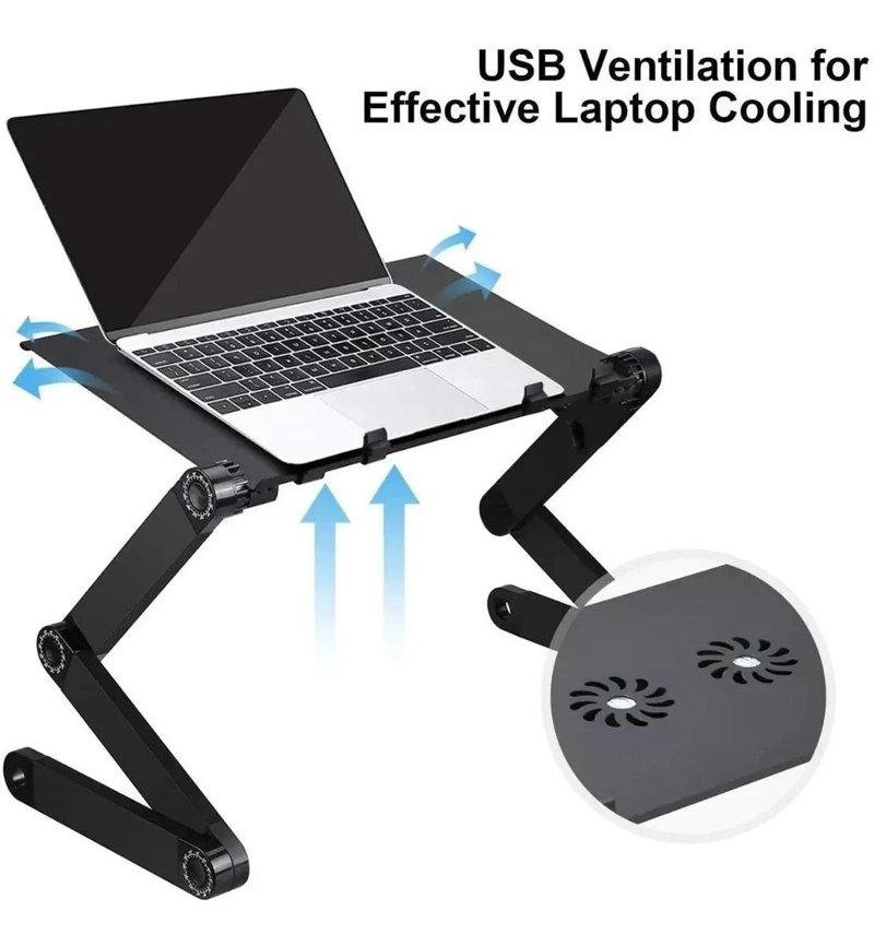 MESA PLEGABLE PARA PORTATIL CON VENTILADORES Y AJUSTE DE ALTURA - 3