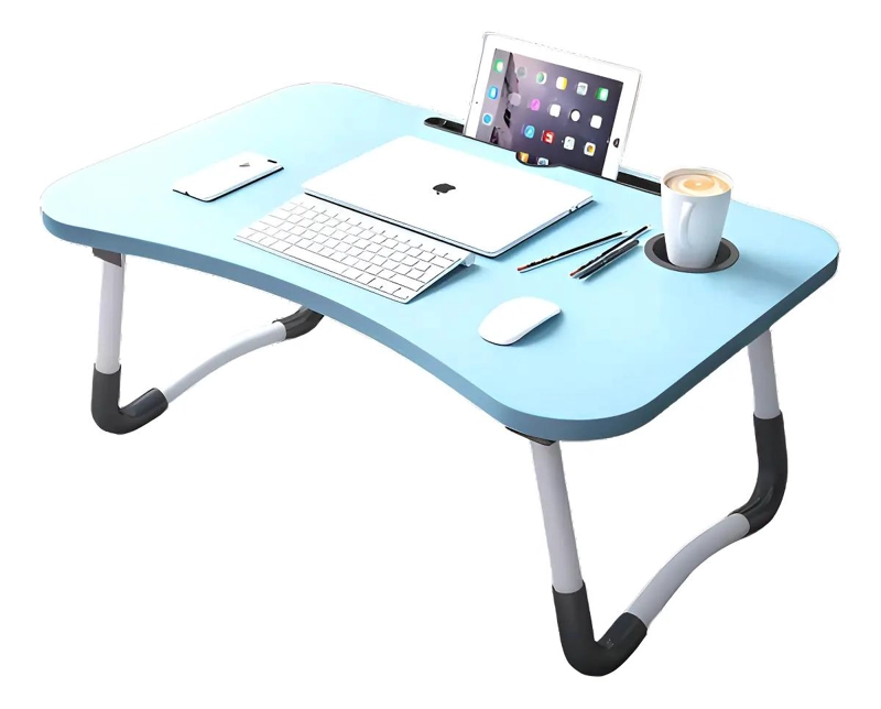 MESA PLEGABLE ESCRITORIO PORTATIL AJUSTABLE COLOR AGUA - 1