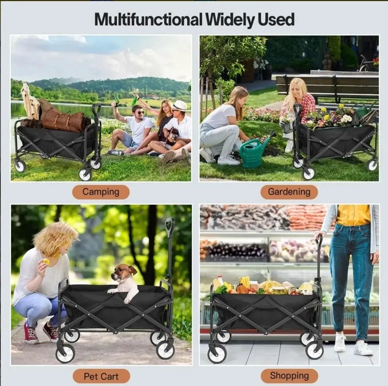 CARRO PLEGABLE MULTIUSO 100 KG PARA CAMPING Y HOGAR - 2
