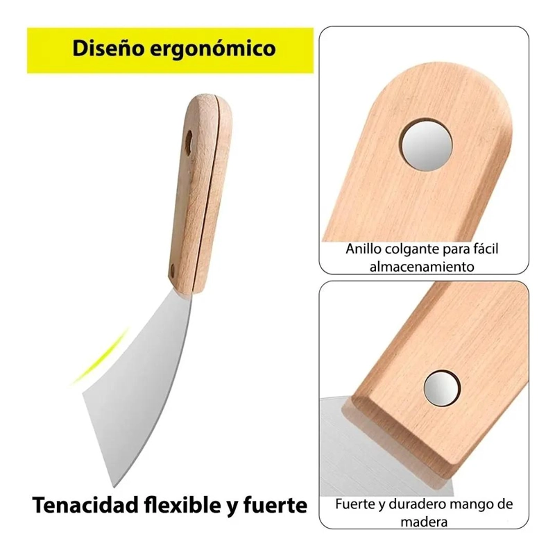 ESPATULA RECTA FLEXIBLE 6 PIEZAS ACERO INOXIDABLE - 3