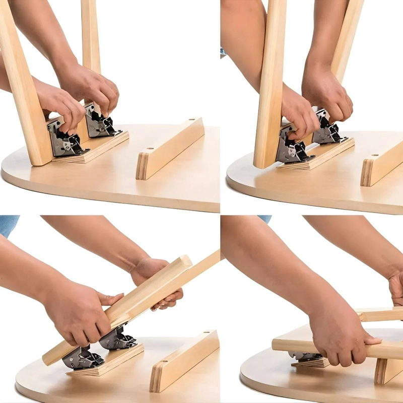 PACK 4 BISAGRAS ESCUADRAS ABATIBLES PARA MESA PLEGABLE - 6