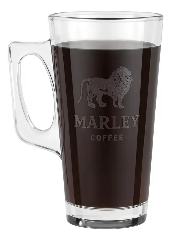MUG DE VIDRIO ELEGANTE PARA CAFE  385 ML CON DISEÑO SOFISTICADO - 1